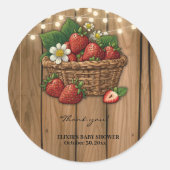 Aardbei Sweet Basket Baby shower Ronde Sticker (Voorkant)