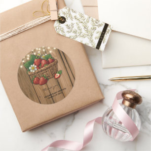 Aardbei Sweet Basket Baby shower Ronde Sticker