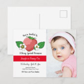Aardbei Sweet Birthday Uitnodiging Briefkaart (Voorkant / Achterkant)