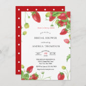 aardbei | Sweet Bridal Shower Uitnodiging (Voorkant / Achterkant)