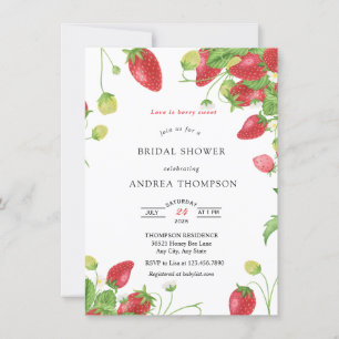 aardbei Sweet Bridal Shower Uitnodiging