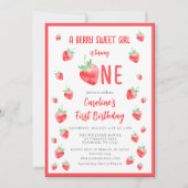 Aardbei Sweet eerste verjaardag Kaart (Voorkant)