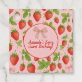 Aardbei Sweet Kids verjaardagsfeestje - Bedankjes Labels (Voorkant)