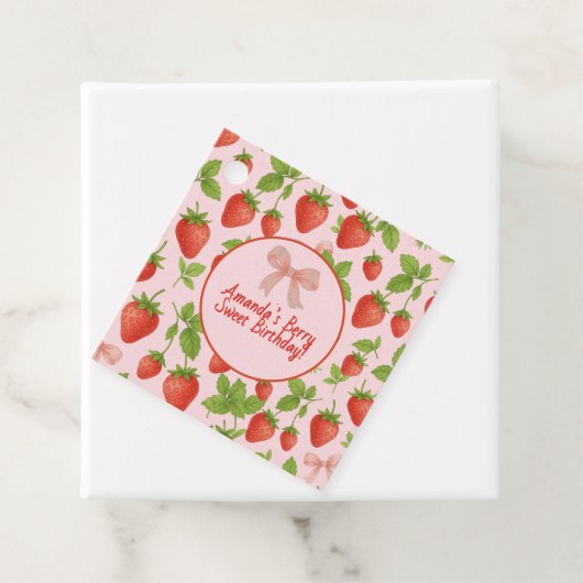 Aardbei Sweet Kids verjaardagsfeestje - Bedankjes Labels (In situ)