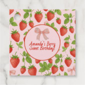 Aardbei Sweet Kids verjaardagsfeestje - Bedankjes Labels (Voorkant)