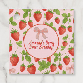 Aardbei Sweet Kids verjaardagsfeestje - Bedankjes Labels