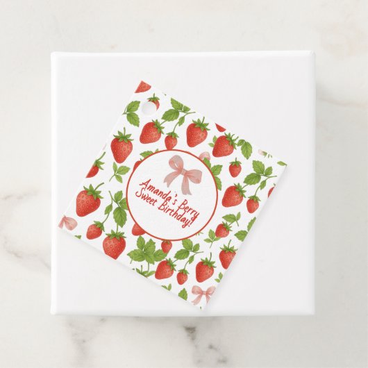 Aardbei Sweet Kids verjaardagsfeestje - Bedankjes Labels (In situ)