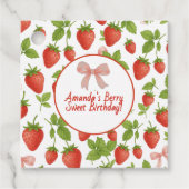 Aardbei Sweet Kids verjaardagsfeestje - Bedankjes Labels (Voorkant)