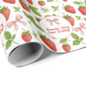 Aardbei Sweet Kids verjaardagsfeestje - Cadeaupapier (Rol Hoek)