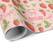 Aardbei Sweet Kids verjaardagsfeestje - Cadeaupapier (Rol Hoek)