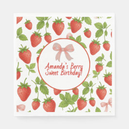 Aardbei Sweet Kids Verjaardagsfeestje Papier Serve Servet