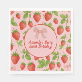 Aardbei Sweet Kids Verjaardagsfeestje Papier Serve Servet