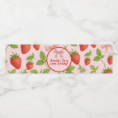 Aardbei Sweet Kids verjaardagsfeestje - Waterfles Etiket (Enkel label)