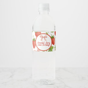 Aardbei Sweet Kids verjaardagsfeestje - Waterfles Etiket