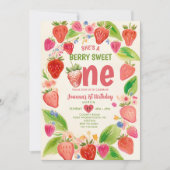 Aardbei Sweet One Berry 1e verjaardag Kaart (Voorkant)