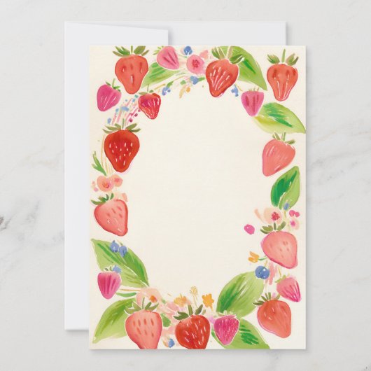 Aardbei Sweet One Berry 1e verjaardag Kaart (Achterkant)