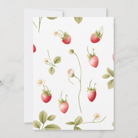 Aardbei Sweet One Berry 1e verjaardag Kaart (Achterkant)