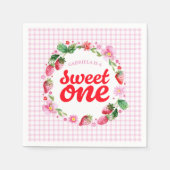 Aardbei Sweet One Berry eerste verjaardag Servet (Voorkant)