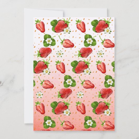 Aardbei Sweet ONE Eerste Verjaardag uitnodiging (Achterkant)