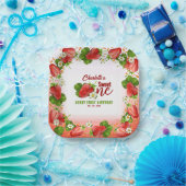 Aardbei Sweet ONE Eerste Verjaardagsfeest Papieren Bordje (Feest)