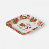 Aardbei Sweet ONE Eerste Verjaardagsfeest Papieren Bordje (Gebogen)