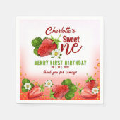Aardbei Sweet ONE Eerste Verjaardagsfeest Servet (Voorkant)