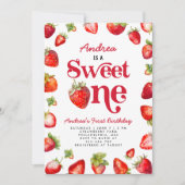 Aardbei Sweet One First Birthday for Girls Kaart (Voorkant)