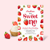 Aardbei Sweet One First Birthday for Girls Kaart