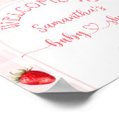 Aardbei Sweet rustiek welkom baby meisje douche Poster (Hoek)