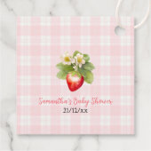 Aardbei Sweet rustieke luier Baby meisje douche Bedankjes Labels (Achterkant)