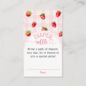 Aardbei Sweet rustieke luier Baby meisje douche Informatiekaartje (Voorkant)