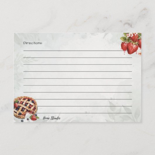 Aardbei Sweet Treat Basic Recept Kaart (Achterkant)