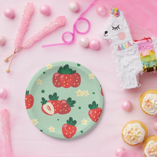 Aardbei Sweet verjaardagsfeestje Papieren Bordje (Feest)