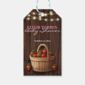 Aardbei Sweet Wood Basket Baby shower Cadeaulabel (Voorkant)