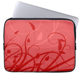 Aardbei Swirl Roze & Rood Meisje Bloemen Design Laptop Sleeve