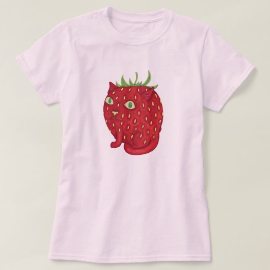 Aardbei Tabby Cat T-shirt (Design voorkant)