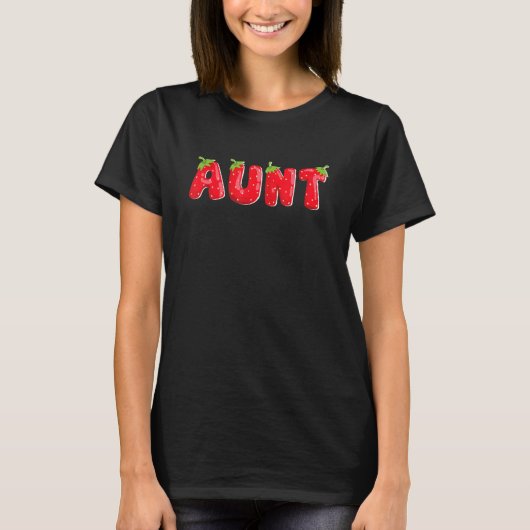 Aardbei Tante Birthday Family Matrix T-shirt (Voorkant)
