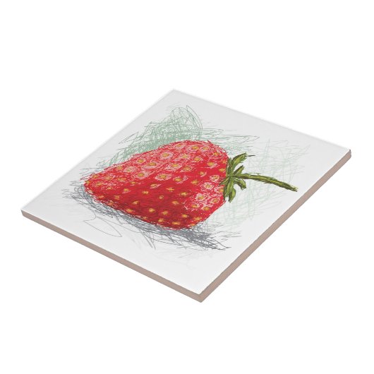 aardbei tegeltje (Zijkant)