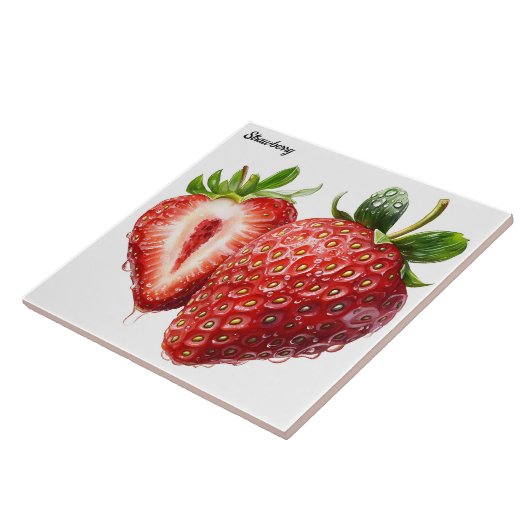 Aardbei Tegeltje (Zijkant)