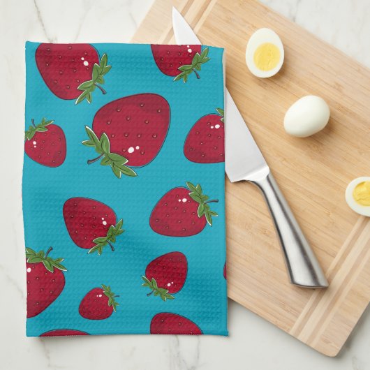 Aardbei Theedoek (Quarter Fold)