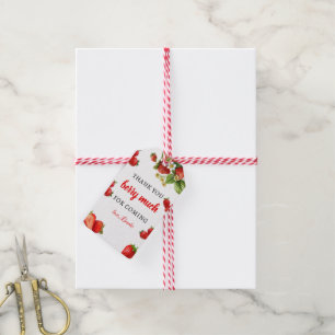 Aardbei Thema 1e Verjaardag Gift Label Cadeaulabel