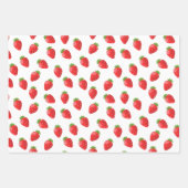 Aardbei thema 3 stuk inpakpapier vel (Voorkant)