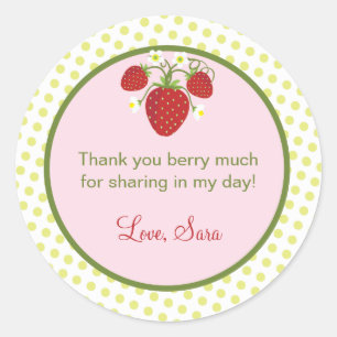 Aardbei Thema Favor Sticker