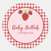 Aardbei Thema Favor Sticker (Voorkant)