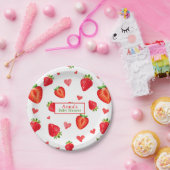 Aardbei Thema Pattern Spring Fruit Baby shower Papieren Bordje (Feest)