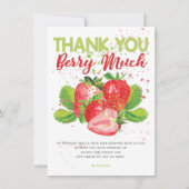 Aardbei thema verjaardag bedankkaart (Voorkant)