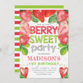 Aardbei thema verjaardag Schattige Kaart (Voorkant / Achterkant)