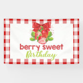 Aardbei thema verjaardag spandoek (Horizontaal)