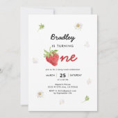 Aardbei Theme Berry First Birthday Kaart (Voorkant)