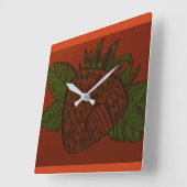 Aardbei Thuis Zoete Thuis Vierkante Klok (Hoek)